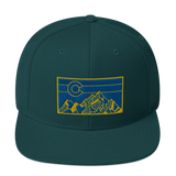 Geometric Colorado Mountains Gold Navy Classic Snapback Hat