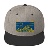Geometric Colorado Mountains Gold Navy Classic Snapback Hat