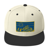 Geometric Colorado Mountains Gold Navy Classic Snapback Hat