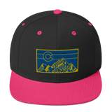 Geometric Colorado Mountains Gold Navy Classic Snapback Hat