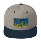 Geometric Colorado Mountains Gold Navy Classic Snapback Hat