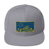Geometric Colorado Mountains Gold Navy Classic Snapback Hat