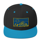 Geometric Colorado Mountains Gold Navy Classic Snapback Hat