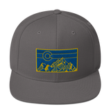 Geometric Colorado Mountains Gold Navy Classic Snapback Hat