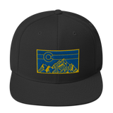 Geometric Colorado Mountains Gold Navy Classic Snapback Hat