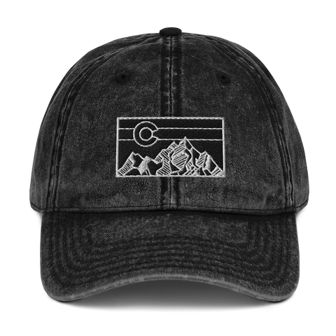 Geometric Mountain Colorado Retro Vintage Cotton Twill Cap