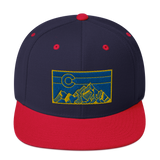 Geometric Colorado Mountains Gold Navy Classic Snapback Hat