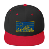 Geometric Colorado Mountains Gold Navy Classic Snapback Hat