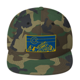 Geometric Colorado Mountains Gold Navy Classic Snapback Hat