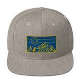 Geometric Colorado Mountains Gold Navy Classic Snapback Hat