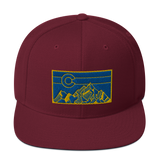 Geometric Colorado Mountains Gold Navy Classic Snapback Hat