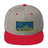 Geometric Colorado Mountains Gold Navy Classic Snapback Hat