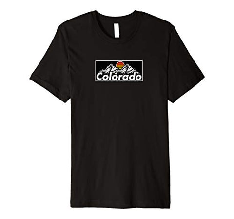 Colorado Mountain Retro Modern CO State Design Premium T-Shirt