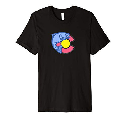 Colorado Fishing Colorado Flag Graphic Design Premium T-Shirt