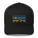 Colorado Mountains Colorful Retro Trucker Cap