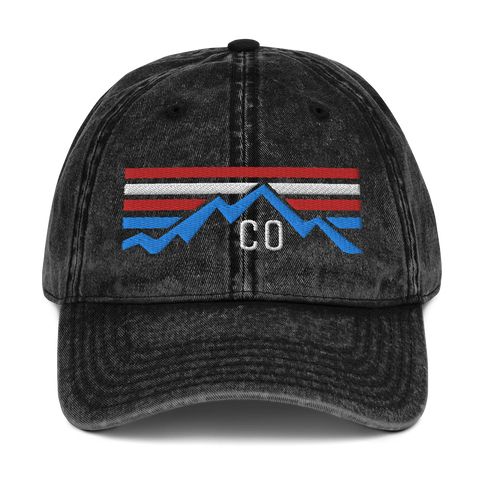 Colorado American Mountains Classic Vintage Cotton Twill Cap