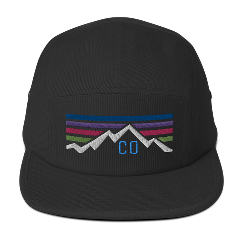 Colorado Retro Mountains Logo Five Panel Cap