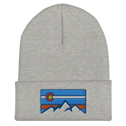 Colorado Flag Colorado Underground Mountain Logo Cuffed Beanie