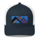 Geometric Mountains Colorado Retro Trucker Cap