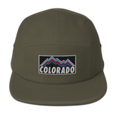 Colorado Retro Mountains Logo Five Panel Cap