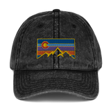 Colorado Mountains Retro Vintage Cotton Twill Cap