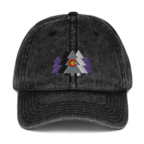 Colorado Forest and Flag Vintage Cotton Twill Cap