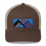 Geometric Mountains Colorado Retro Trucker Cap