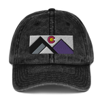 Geometric Mountains Colorado Retro Vintage Cotton Twill Cap