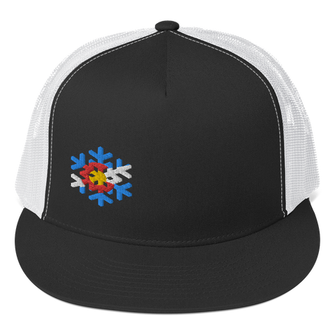 Colorado Flag Snowflake Design Trucker Cap