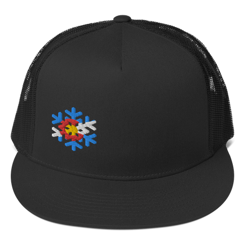 Colorado Flag Snowflake Design Trucker Cap